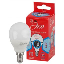 Лампа светодиодная LED шар 10W Е14 800Лм 4000К 220V ECO (Эра), арт. Б0032969