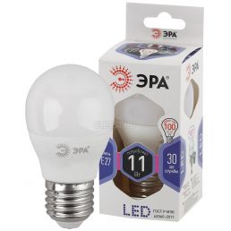 Лампа светодиодная LED шар 11W E27 880Лм 6000К 220V (Эра), арт. Б0032991